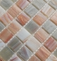 Preview: Mosaique carree Goldensilk beige clair verre brillant