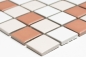 Mobile Preview: Keramik Mosaik Fliese Keramikmosaik weiß creme terracotta matt 18-1311