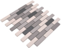 Preview: Keramikmosaik Rutschhemmung R10 hellbeige grau Brick unglasiert 26-0206-R10