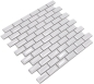 Preview: Mosaico Brick Bond Diamond blanco liso ceramica metro look glossy