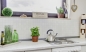 Preview: Mosaik Fliese weiß matt Poolmosaik Badmosaik Küchenwand Keramik - 16B-0111_b