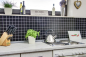 Preview: Mosaico quadrato in ceramica nera opaca