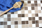 Preview: Mosaique Carre mix beige brun Ceramique mate R10B