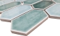Preview: Mosaikfliese Keramik Mosaik Hexagonal grün glänzend - 11J-475