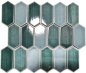 Preview: Mosaikfliese Keramik Mosaik Hexagonal grün glänzend - 11J-475