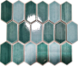 Preview: Mosaikfliese Hexagon CG CH475 - türkis grün pastell - 1 Mosaikmatte
