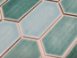Preview: Mosaikfliese Hexagon CG CH475 - türkis grün pastell - 1 Mosaikmatte