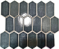 Preview: Mosaikfliese Hexagon CG CH479 - Anthrazit  schwarz grau - 1 Mosaikmatte