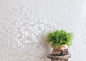 Preview: Mosaik Quadrat Gaku white Keramik 3D-Optik weiß glänzend