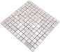 Preview: Mosaik Quadrat Gaku white Keramik 3D-Optik weiß glänzend