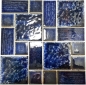 Mobile Preview: Retro Mosaikfliese blau glänzend used look Keramik Mosaik - 13-KAS2