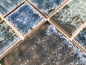 Preview: Retro Mosaikfliese blau grün glänzend used look Keramik Mosaik - 13-KAS4