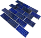 Preview: Subway Mosaik Fliese Used Look Vintage blau glänzend Retro Keramik - 26-KAS6