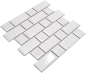 Preview: Mosaico metro uni blanco mezcla ceramica metro look brillante