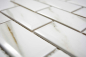 Preview: Metro Subway weiss beige Calacatta Optik Facette Mosaik Fliese Küchenrückwand Badfliese 26M-0204