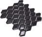 Preview: Mosaico diamante metro negro brillante ceramica metro look