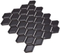 Preview: Mosaico diamante metro negro mate ceramica aspecto metro