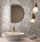 Preview: Mosaikfliesen Keramikmosaik Hexagonal weiss glänzend