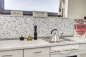 Preview: Mosaico cuadrado Fresa ceramica Delft look mezcla blanco azul brillante