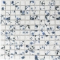 Preview: Mosaico cuadrado Fresa ceramica Delft look mezcla blanco azul brillante