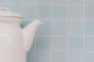 Preview: Mosaico quadrato Celadon Heritage Aqua in ceramica effetto retro azzurro lucido
