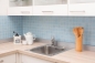 Preview: Mosaico quadrato Celadon Heritage Aqua in ceramica effetto retro azzurro lucido