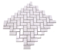 Preview: Mosaico espina de pez gris uni blanco brillante ceramica look espina de pez