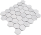 Preview: Mosaik Hexagon Carrara Optik Keramik Steinoptik weiß matt