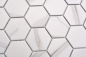 Preview: Mosaik Hexagon Calacatta Optik Keramik Steinoptik weiß matt