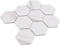 Preview: Mosaique Hexagon Calacatta Ceramique aspect pierre blanc mat