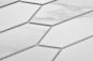 Preview: Mosaik Hexagon lang PICKET Carrara Optik Keramik Steinoptik weiß matt