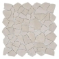 Mobile Preview: Bruchmosaik Polygonal Marmor Natursteinmosaik alt weiß Botticino Anticato 44-0104
