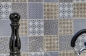 Preview: Mosaique Carre Classico mix Ceramique retro blanc bleu orange gris brillant