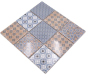 Preview: Mosaique Carre Classico mix Ceramique retro blanc bleu orange gris brillant