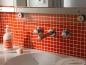 Preview: Mosaico de vidrio rojo fuego revestimiento bano azulejo cocina backsplash - 60-0904