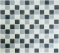 Preview: Mosaikfliesen Glasmosaik Grau Weiß Anthrazit Crystal Mix