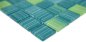 Preview: Carreaux de mosaique Mosaique de verre Vert clair Vert petrole Carre Crystal