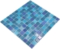 Preview: Mosaique de verre Bleu trait Bleu clair Bleu fonce Mosaique de piscine - 64-0409