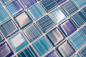 Preview: Mosaique de verre Bleu trait Bleu clair Bleu fonce Mosaique de piscine - 64-0409