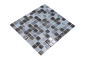 Preview: Mosaique de verre noir trait noir gris clair miroir carrelage mur salle de bain cuisine WC - 64-0302