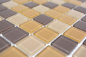 Preview: Glasmosaik Braun Beige Ocker Fliesenspiegel Wandfliese Küchenfliese Bad - 62-1302