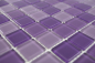Preview: Tessere di mosaico di vetro lilla prugna quadrato Crystal Mix