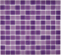 Preview: Tessere di mosaico di vetro lilla prugna quadrato Crystal Mix