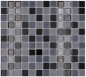 Preview: Carreaux de mosaique Mosaique de verre Noir gris clair Anthracite Carre Crystal