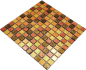 Preview: Mosaik Fliese Glasmosaik Gold Orange Rot Struktur Wandverkleidung Küche Bad - 120-07414