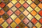 Preview: Mosaik Fliese Glasmosaik Gold Orange Rot Struktur Wandverkleidung Küche Bad - 120-07414
