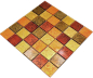 Preview: Mosaik Fliese Glasmosaik Gold Orange Rot Struktur Wandverkleidung Küche Bad - 120-07424
