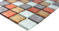 Preview: Mosaique de verre Carreau de bordure Argent Orange Or Structure - 63-71739