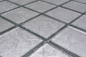 Preview: Mosaik Fliese Glasmosaik Silber Struktur Wandverkleidung Küche Bad WC - 68-4SB21