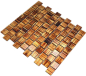 Preview: Carreaux de mosaique Mosaique de verre Raccord de mur Ocre brun givre Verre laiteux mat Carre Crystal Structure
